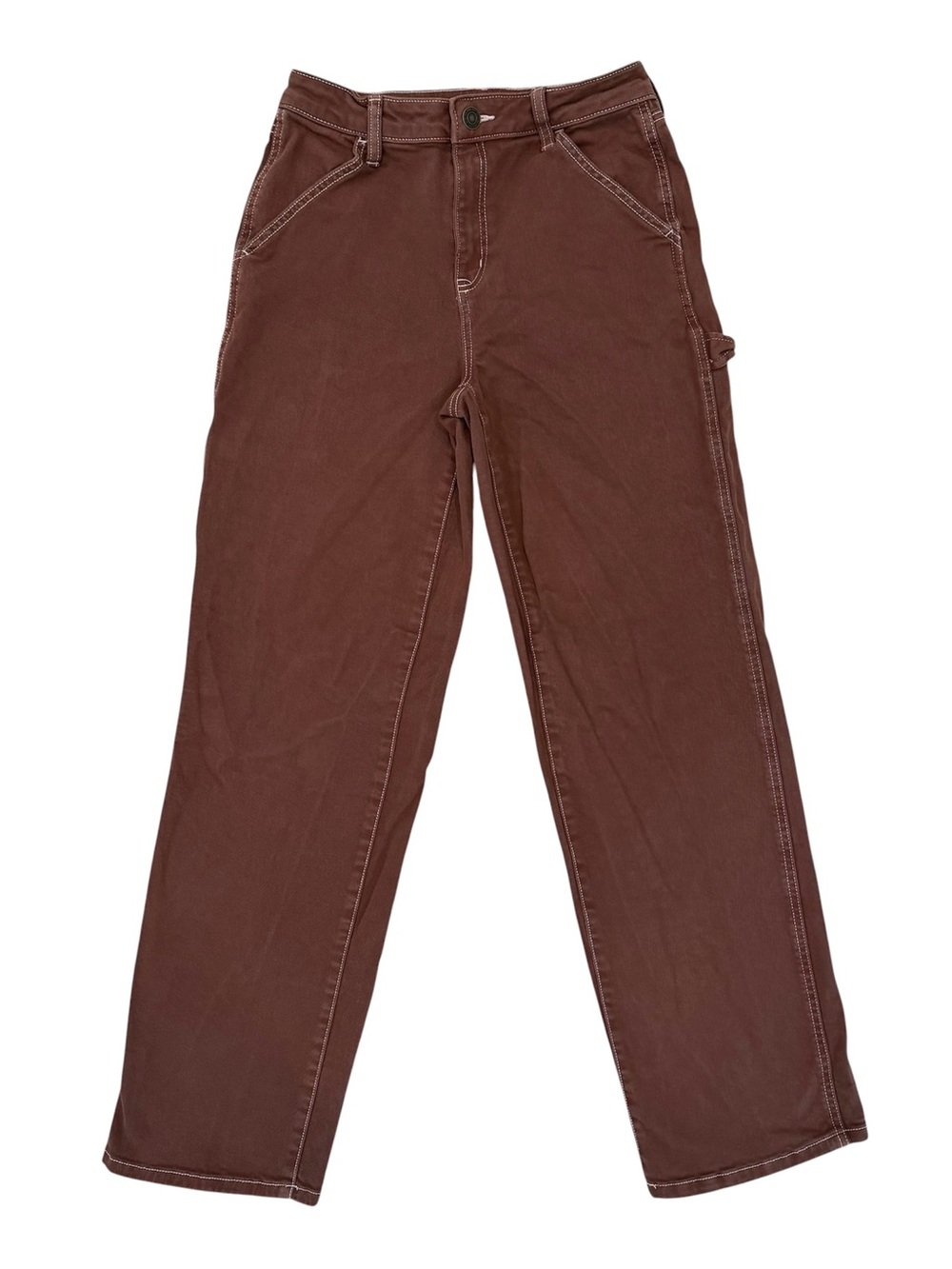 SO Goods for Life Womens Juniors 7 Utility Cargo Carpenter Pants Brown Cotton